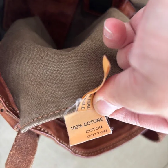 Campomaggi 100% Leather Tan Studded Tote Bag w/ Strap - Picture 7 of 13